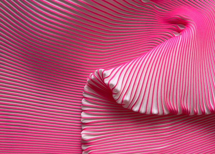 pink pleated fabric