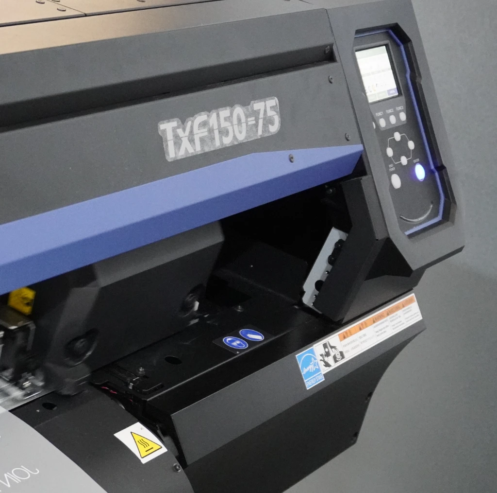 RasterLink 7 software interface with Mimaki TxF150-75 printer for DTF printing workflow