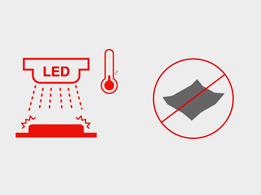 Led uv low temperature will not cause warped material
