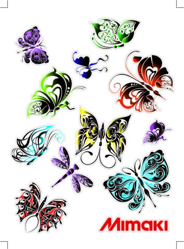 Print & Cut Stickers of Butterflies (eps)