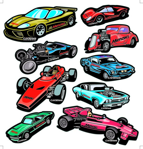Print & Cut Stickers of Cars (eps)